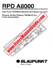 Voir RPD A8000 pdf Manuel de l'utilisateur - Récepteur FM / AM / CD haute puissance avec face amovible