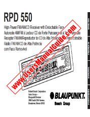 Voir RPD550 pdf Manuel de l'utilisateur - Récepteur FM / AM / CD haute puissance avec face amovible