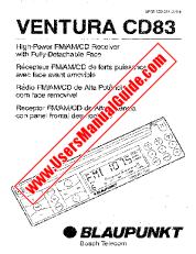 Voir Ventura CD83 pdf Manuel de l'utilisateur - Récepteur FM / AM / CD haute puissance avec face amovible