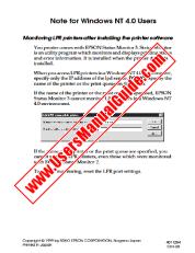Voir EPL-C8200 pdf Remarque pour Windows NT4