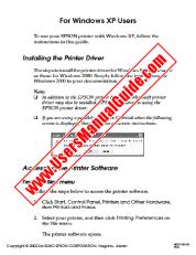 Voir Stylus Photo 1290S pdf Supplément Win XP