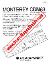 Ver Monterey CDM83 pdf Manual del usuario - Receptor de FM / AM / CD de alta potencia con control de cambiador de CD y cara totalmente desmontable