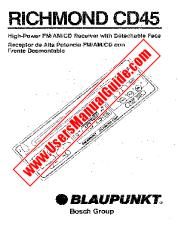 Ver Richmond CD45 pdf Manual del usuario - Receptor de FM / AM / CD de alta potencia con cara desmontable