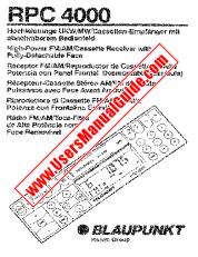 Ver RPC 4000 pdf Manual del usuario - Receptor de casete / FM / AM de alta potencia con cara desmontable