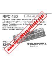 View RPC430 pdf User Manual - High-Power FM/AM/Cassette Receiver with Detachable Face