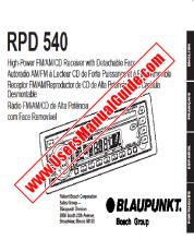 Ver RPD540 pdf Manual del usuario - Receptor de FM / AM / CD de alta potencia con cara desmontable