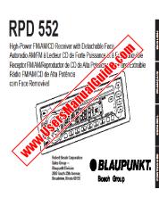 Voir RPD552 pdf Manuel de l'utilisateur - Récepteur FM / AM / CD haute puissance avec face amovible
