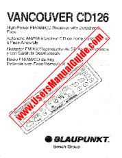 Vezi Vancouver CD126 pdf Manual de utilizare - Receptor FM/AM/CD de mare putere cu față detașabilă