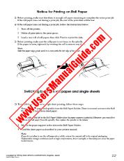 Voir Stylus Photo 870 pdf Avis pour l'impression sur du papier rouleau