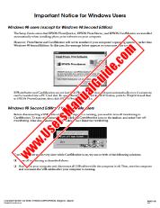 Vezi Stylus Photo 895 pdf Notificare pentru utilizatorii de Windows 98