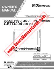 Voir CETD204 pdf Manuel de 20  inch TV / DVD / VCR Combo Unit Propriétaire