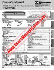 Ver EWD2004 pdf Reproductor de DVD con VCR Manual del usuario