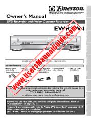 Voir EWR20V4 pdf Manuel de l'enregistreur DVD / magnétoscope propriétaire de l'unité de Combo