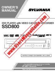 Ver SSD800 pdf Reproductor de DVD con VCR Manual del usuario