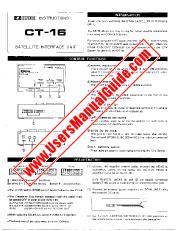 Voir CT-16 pdf Utilisateur / Propriétaires / Manuel d'instructions