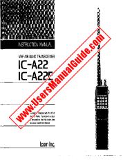 Voir IC-A22E pdf Utilisateur / Propriétaires / Manuel d'instructions