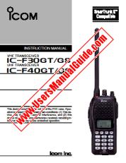 Voir IC-F30GT pdf Utilisateur / Propriétaires / Manuel d'instructions