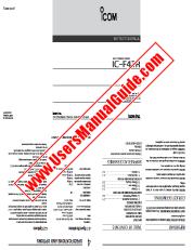 Vezi IC-F4TR pdf Utilizator / Proprietarii / Manual de utilizare