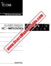 Vezi IC-M500D pdf Utilizator / Proprietarii / Manual de utilizare