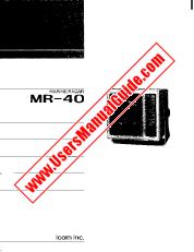 View MR40 pdf User/Owners/Instruction Manual
