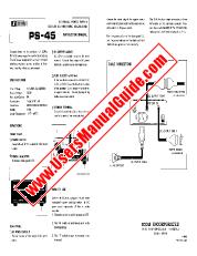 Voir PS-45 pdf Utilisateur / Propriétaires / Manuel d'instructions