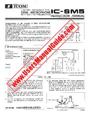 Voir SM5 pdf Utilisateur / Propriétaires / Manuel d'instructions