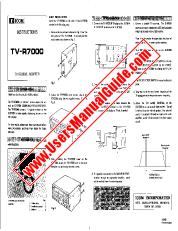 Voir TV-R7000 pdf Utilisateur / Propriétaires / Manuel d'instructions