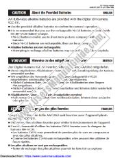View BH-VC20EG pdf About the Provided Batteries - English, Deutsch, Français