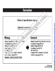 View GR-AXM270U pdf Optional Accessories