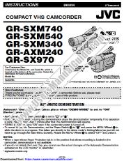 Voir GR-SXM340U pdf Manuel d'instructions (préliminaire)