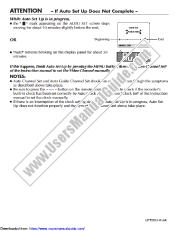 Voir HR-S9500E pdf Configuration automatique - Anglais, Allemande, Français