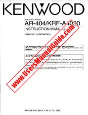 Vezi KRF-A4030 pdf Engleză (SUA) Manual de utilizare