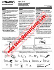 Vezi KDV-7241 pdf Engleză, germană, spaniolă (INSTALARE) Manual de utilizare