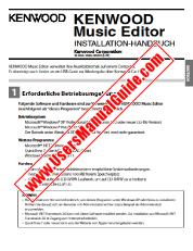 Voir KDC-X891 pdf Allemand, néerlandais, italien (KENWOOD Music Editor) Manuel de l'utilisateur
