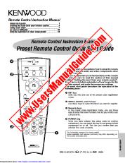 Visualizza RC-R0508 pdf Manuale dell'utente inglese (Guida di avvio rapido del telecomando preimpostato).