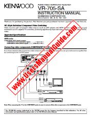 Vezi VR-705-SA pdf Engleză, franceză Manual de utilizare