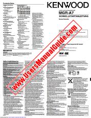 Vezi MGR-A7 pdf Germană (MANUAL QUICK START) Manual de utilizare