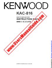 Voir KAC-816 pdf Manuel d'utilisation anglais