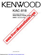 Voir KAC-818 pdf Manuel d'utilisation anglais
