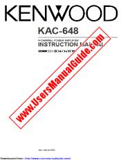 Ver KAC-648 pdf Manual de usuario en ingles