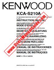 Voir KCA-S210A pdf Anglais, français, allemand, néerlandais, italien, espagnol, Portugal Manuel de l'utilisateur