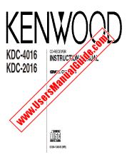 Ver KDC-2016 pdf Manual de usuario en ingles