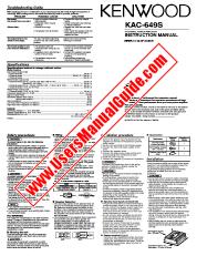 Vezi KAC-649S pdf Engleză Manual de utilizare