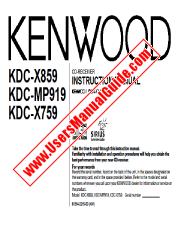 Voir KDC-X859 pdf Manuel d'utilisation anglais