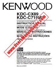 View KDC-C719MP pdf English, French, Spanish, Portugal User Manual