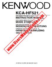 Voir KCA-HF521 pdf Anglais, français, allemand, manuel d'utilisation néerlandais