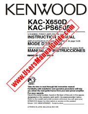Voir KAC-X650D pdf Anglais, français, espagnol Manuel de l'utilisateur