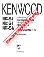 Ver KRC-694 pdf Inglés, francés, alemán Manual de usuario