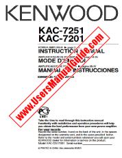 Ver KAC-7251 pdf Inglés, Francés, Español Manual De Usuario