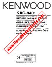 Ansicht KAC-8401 pdf Deutsch, Niederländisch, Italienisch, Portugal Bedienungsanleitung